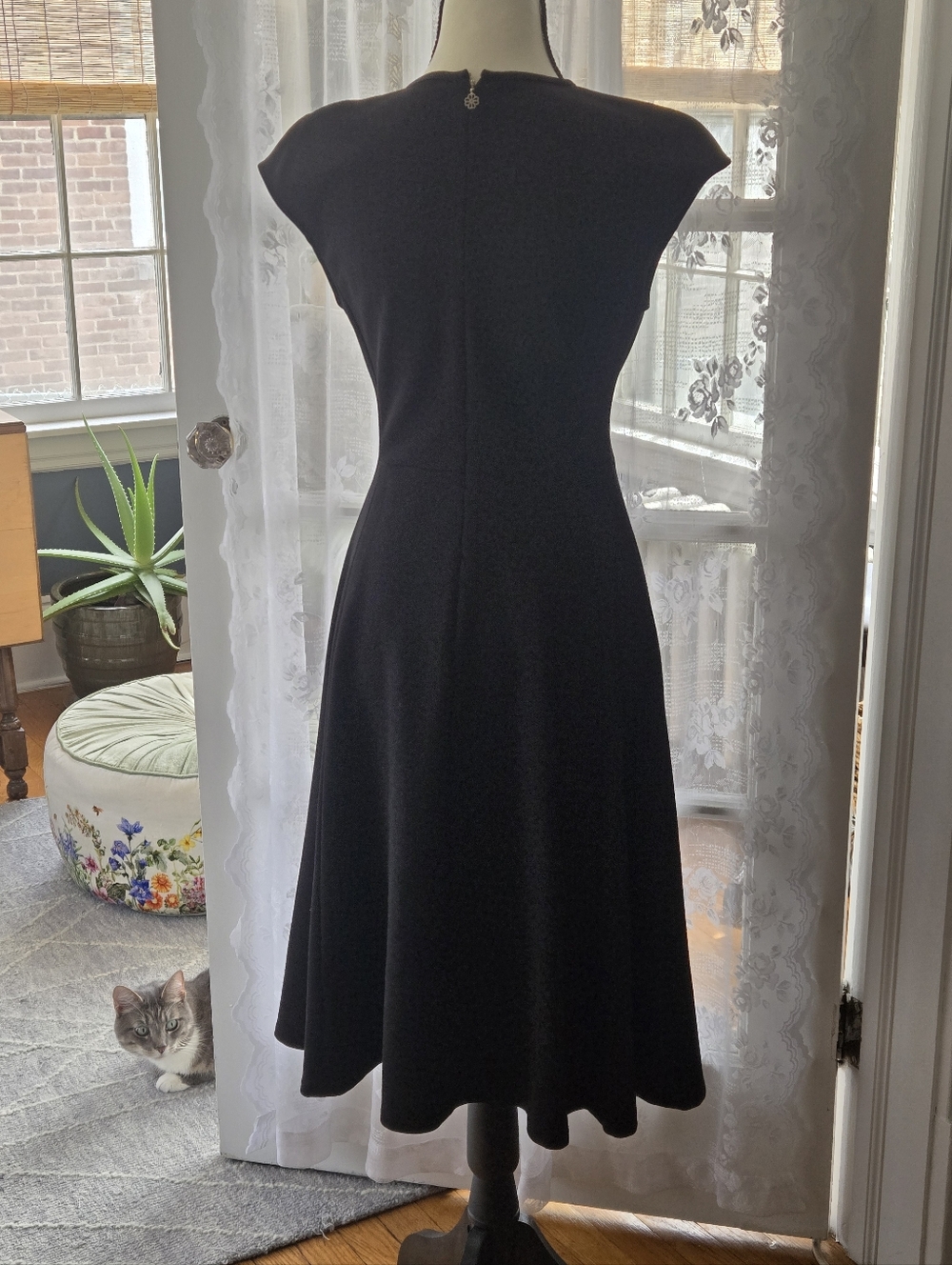 Kate Spade Classic Black Front Keyhole Fit-and-Flare Dress - Picture 3 of 3